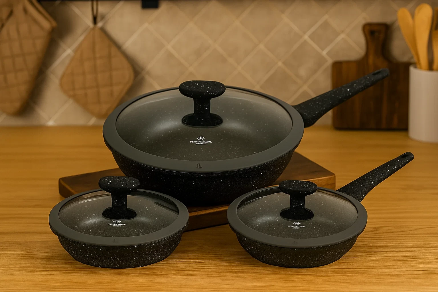 Set de Sartenes en Marmol 6 piezas